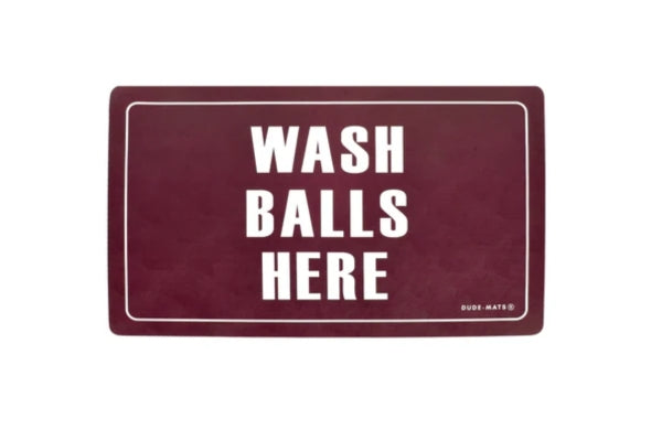 QuickDry Bath Mat: Wash Balls Edition (Maroon)